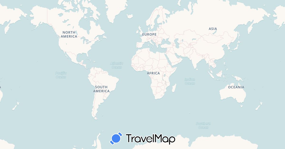 TravelMap itinerary: driving in Indonesia, Mexico, Thailand, United States (Asia, North America)